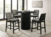 Best Furniture Outlet - Coaster - Hamlyn 5-piece Round Wood Counter Height Dining Set Grey and Black - 193938BLK-S5E