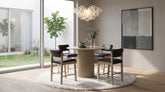 Best Furniture Outlet - Coaster - Hamlyn 5-piece Round Wood Counter Height Dining Set Black and Natural Oak - 193938NAT-S5C