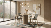 Best Furniture Outlet - Coaster - Hamlyn 5-piece Round Wood Counter Height Dining Set Grey and Natural Oak - 193938NAT-S5E