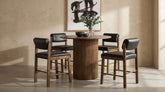 Best Furniture Outlet - Coaster - Hamlyn 5-piece Round Wood Counter Height Dining Set Black and Walnut - 193938WAL-S5C