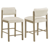 Best Furniture Outlet - Coaster - Kehoe Upholstered Counter Height Chair Cream and Natural Oak (Set of 2) - 193939NAT