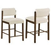 Best Furniture Outlet - Coaster - Kehoe Upholstered Counter Height Chair Cream and Walnut (Set of 2) - 193939WAL