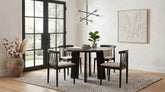 Best Furniture Outlet - Coaster - Strouse 5-piece Dining Set Wheat and Black - 193940BLK-S5A