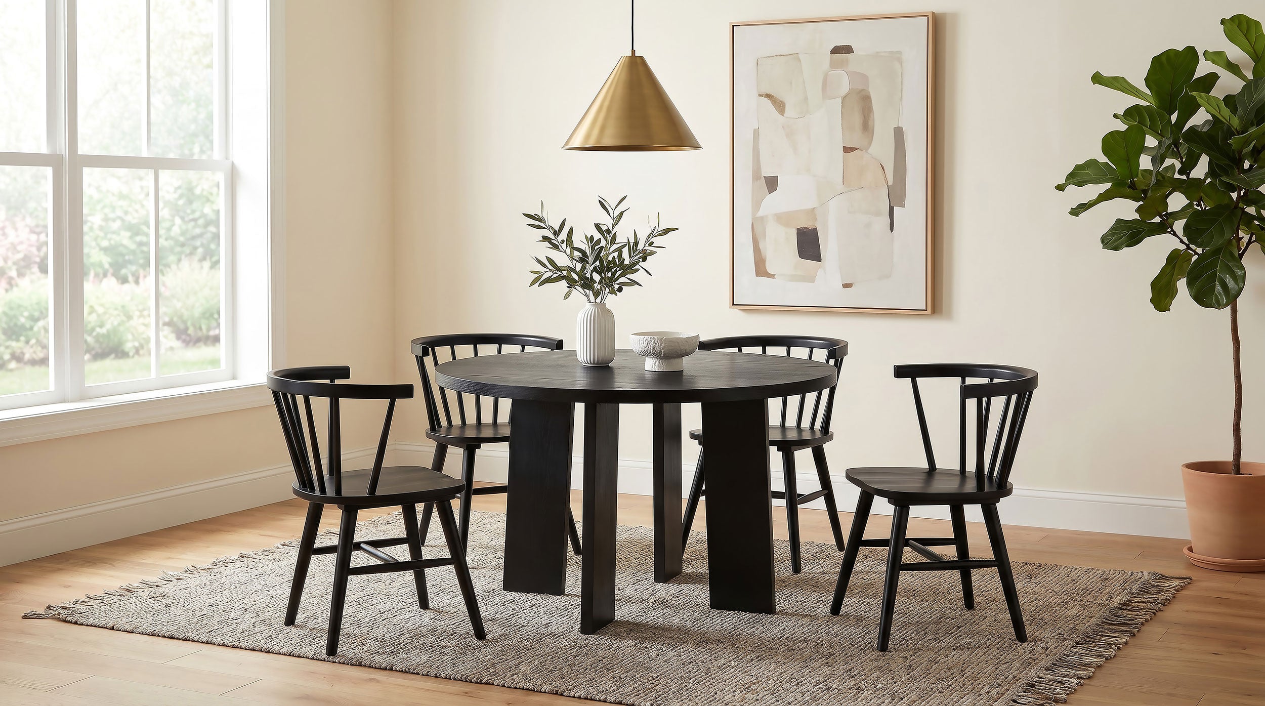 Best Furniture Outlet - Coaster - Strouse 5-piece Dining Set Black - 193940BLK-S5F