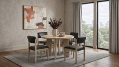 Best Furniture Outlet - Coaster - Strouse 5-piece Dining Set Black and Natural Oak - 193940NAT-S5C