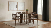 Best Furniture Outlet - Coaster - Strouse 5-piece Dining Set Wheat and Walnut - 193940WAL-S5A