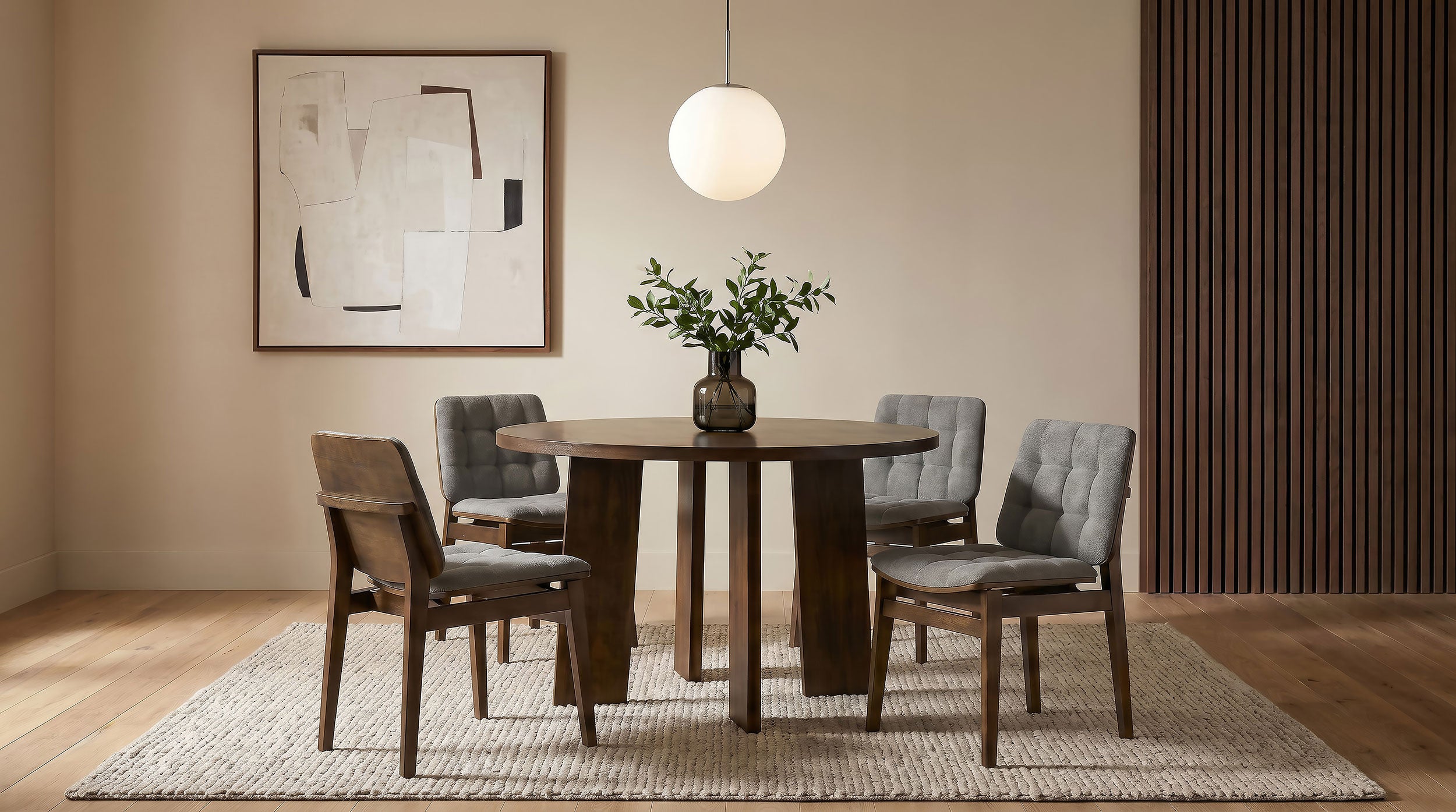 Best Furniture Outlet - Coaster - Strouse 5-piece Dining Set Grey and Walnut - 193940WAL-S5E