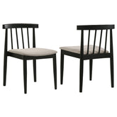Best Furniture Outlet - Coaster - Cullen Dining Side Chair Upholstered Seat Black (Set of 2) - 193942BLK