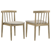 Best Furniture Outlet - Coaster - Cullen Dining Side Chair Upholstered Seat Natural Oak (Set of 2) - 193942NAT