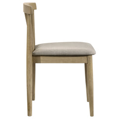 Cullen Dining Side Chair Upholstered Seat Natural Oak (Set of 2)