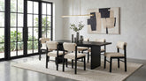 Best Furniture Outlet - Coaster - Decker 7-piece 82-inch Rectangular Dining Set Cream and Black - 193951BLK-S7B