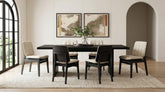Best Furniture Outlet - Coaster - Decker 7-piece 82-inch Rectangular Dining Set Cream and Black - 193951BLK-S7D