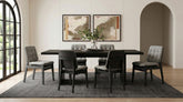Best Furniture Outlet - Coaster - Decker 7-piece 82-inch Rectangular Dining Set Grey and Black - 193951BLK-S7E