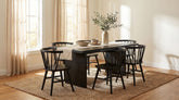 Best Furniture Outlet - Coaster - Decker 7-piece 82-inch Rectangular Dining Set Black - 193951BLK-S7F