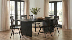 Best Furniture Outlet - Coaster - Decker 7-piece 82-inch Rectangular Dining Set Black - 193951BLK-S7G