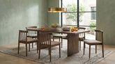 Best Furniture Outlet - Coaster - Decker 7-piece 82-inch Rectangular Dining Set Wheat and Walnut - 193951WAL-S7A