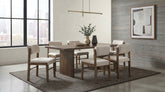 Best Furniture Outlet - Coaster - Decker 7-piece 82-inch Rectangular Dining Set Cream and Walnut - 193951WAL-S7B