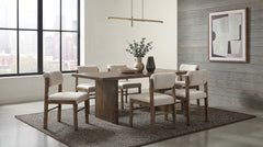 Best Furniture Outlet - Coaster - Decker 7-piece 82-inch Rectangular Dining Set Cream and Walnut - 193951WAL-S7B