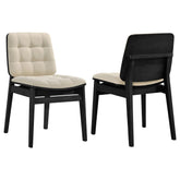 Best Furniture Outlet - Coaster - Redbridge Upholstered Side Chair Cream and Black (Set of 2) - 193952BLK