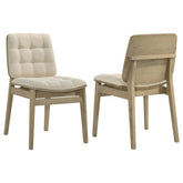 Best Furniture Outlet - Coaster - Redbridge Upholstered Side Chair Cream and Natural Oak (Set of 2) - 193952NAT