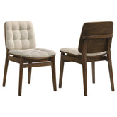 Best Furniture Outlet - Coaster - Redbridge Upholstered Side Chair Cream and Walnut (Set of 2) - 193952WAL