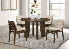 Redbridge Upholstered Side Chair Cream and Walnut (Set of 2)