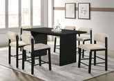 Best Furniture Outlet - Coaster - Decker 7-piece 70-inch Rectangular Counter Height Dining Set Cream and Black - 193958BLK-S7B