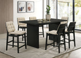 Best Furniture Outlet - Coaster - Decker 7-piece 70-inch Rectangular Counter Height Dining Set Cream and Black - 193958BLK-S7D