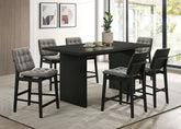 Best Furniture Outlet - Coaster - Decker 7-piece 70-inch Rectangular Counter Height Dining Set Grey and Black - 193958BLK-S7E
