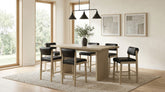 Best Furniture Outlet - Coaster - Decker 7-piece 70-inch Rectangular Counter Height Dining Set Black and Natural Oak - 193958NAT-S7C