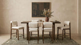 Best Furniture Outlet - Coaster - Decker 7-piece 70-inch Counter Height Dining Set Cream and Walnut - 193958WAL-S7B