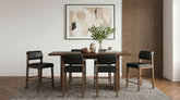 Best Furniture Outlet - Coaster - Decker 7-piece 70-inch Counter Height Dining Set Black and Walnut - 193958WAL-S7C