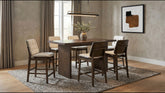 Best Furniture Outlet - Coaster - Decker 7-piece 70-inch Counter Height Dining Set Cream and Walnut - 193958WAL-S7D