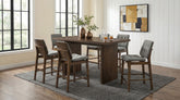 Best Furniture Outlet - Coaster - Decker 7-piece 70-inch Counter Height Dining Set Grey and Walnut - 193958WAL-S7E