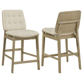 Best Furniture Outlet - Coaster - Redbridge Upholstered Counter Chair Cream and Natural Oak (Set of 2) - 193959NAT