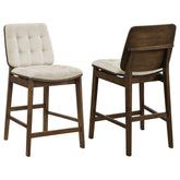 Best Furniture Outlet - Coaster - Redbridge Upholstered Counter Chair Cream and Walnut (Set of 2) - 193959WAL