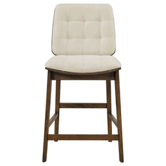 Redbridge Upholstered Counter Chair Cream and Walnut (Set of 2)