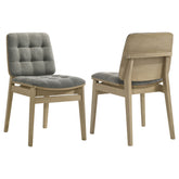 Best Furniture Outlet - Coaster - Redbridge Upholstered Side Chair Grey and Natural Oak (Set of 2) - 193962NAT