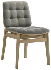 Redbridge Upholstered Side Chair Grey and Natural Oak (Set of 2)