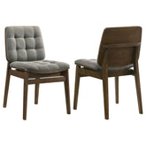 Best Furniture Outlet - Coaster - Redbridge Upholstered Side Chair Grey and Walnut (Set of 2) - 193962WAL
