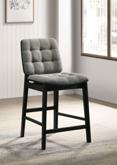 Redbridge Upholstered Counter Chair Grey and Black (Set of 2)