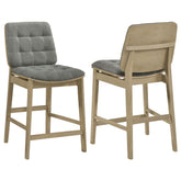Best Furniture Outlet - Coaster - Redbridge Upholstered Counter Chair Grey and Natural Oak (Set of 2) - 193969NAT