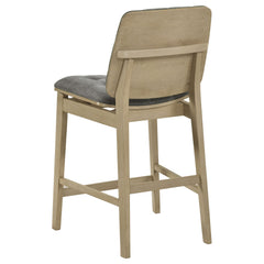 Redbridge Upholstered Counter Chair Grey and Natural Oak (Set of 2)