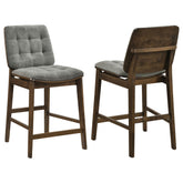 Best Furniture Outlet - Coaster - Redbridge Upholstered Counter Chair Grey and Walnut (Set of 2) - 193969WAL
