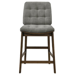 Redbridge Upholstered Counter Chair Grey and Walnut (Set of 2)