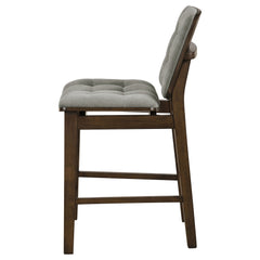 Redbridge Upholstered Counter Chair Grey and Walnut (Set of 2)