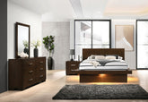 Best Furniture Outlet - Coaster - Jessica 4-piece Queen LED Bedroom Set Cappuccino - 200711Q-S4