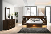 Best Furniture Outlet - Coaster - Jessica 5-piece Queen LED Bedroom Set Cappuccino - 200711Q-S5P