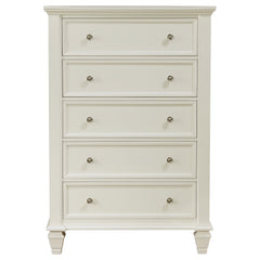 Sandy Beach 5-piece Queen Bedroom Set Cream White