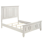 Best Furniture Outlet - Coaster - Sandy Beach Wood Queen Panel Bed Cream White - 201301Q